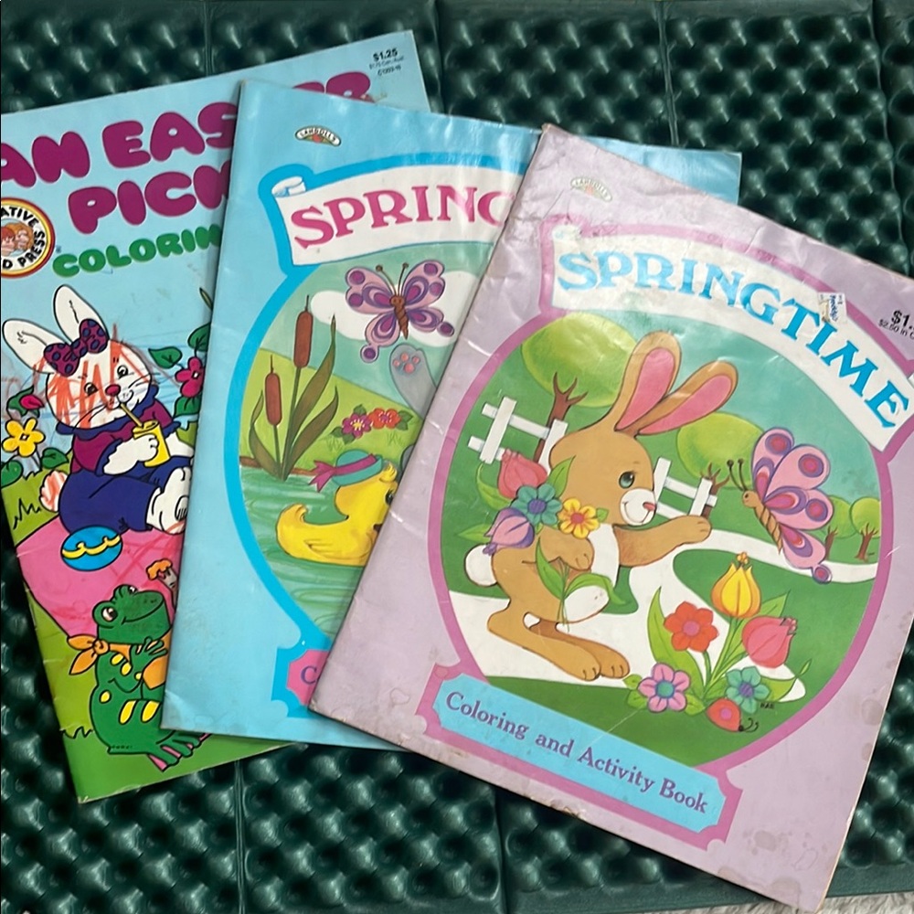 Vintage Landoll Springtime Coloring and Activity Books 1991
